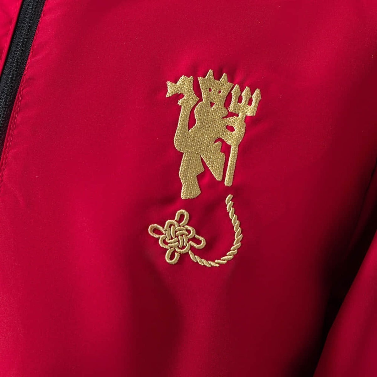 2026 Manchester United Black and Red Reversible Windbreaker