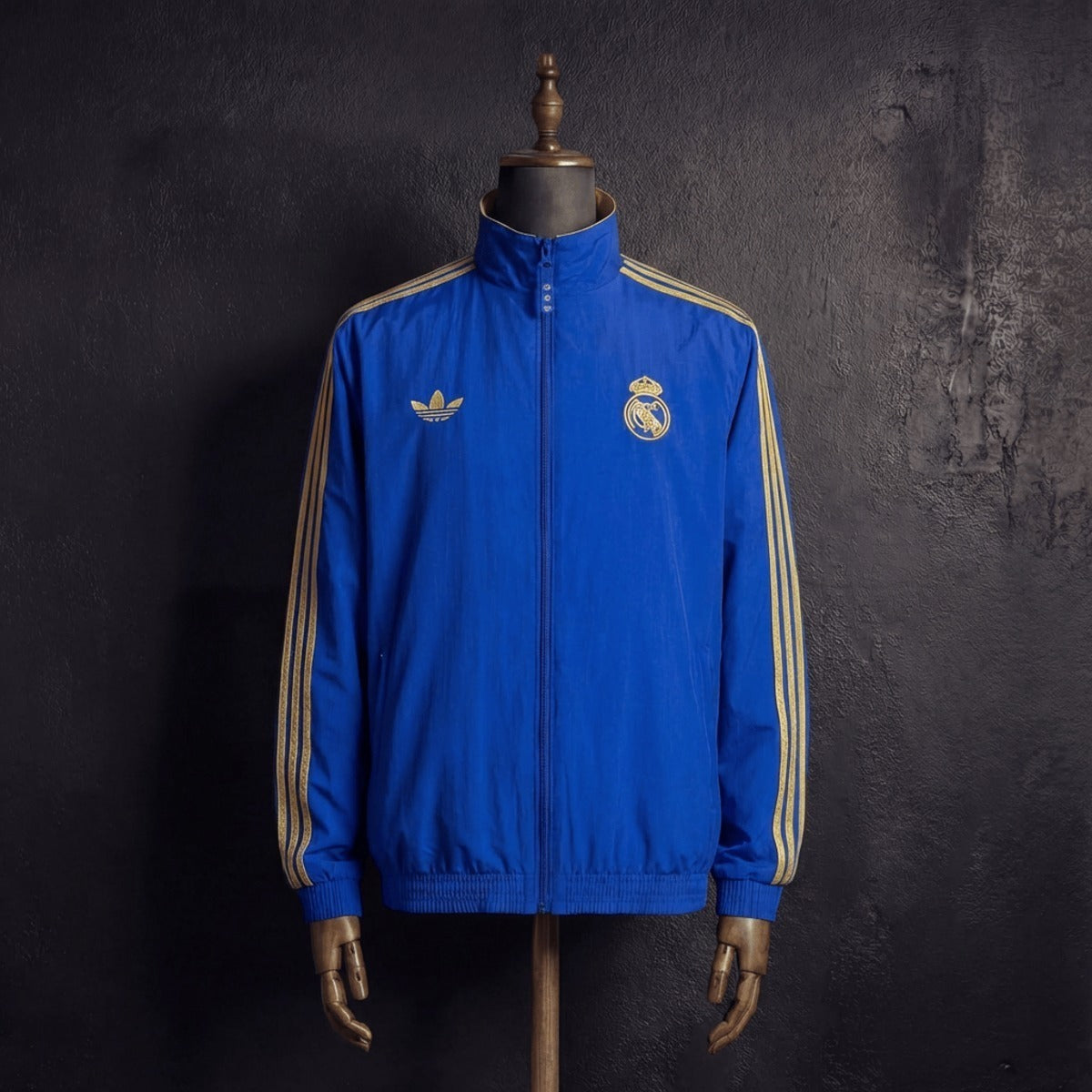 2026 Real Madrid Blue and Golden Reversible Windbreaker