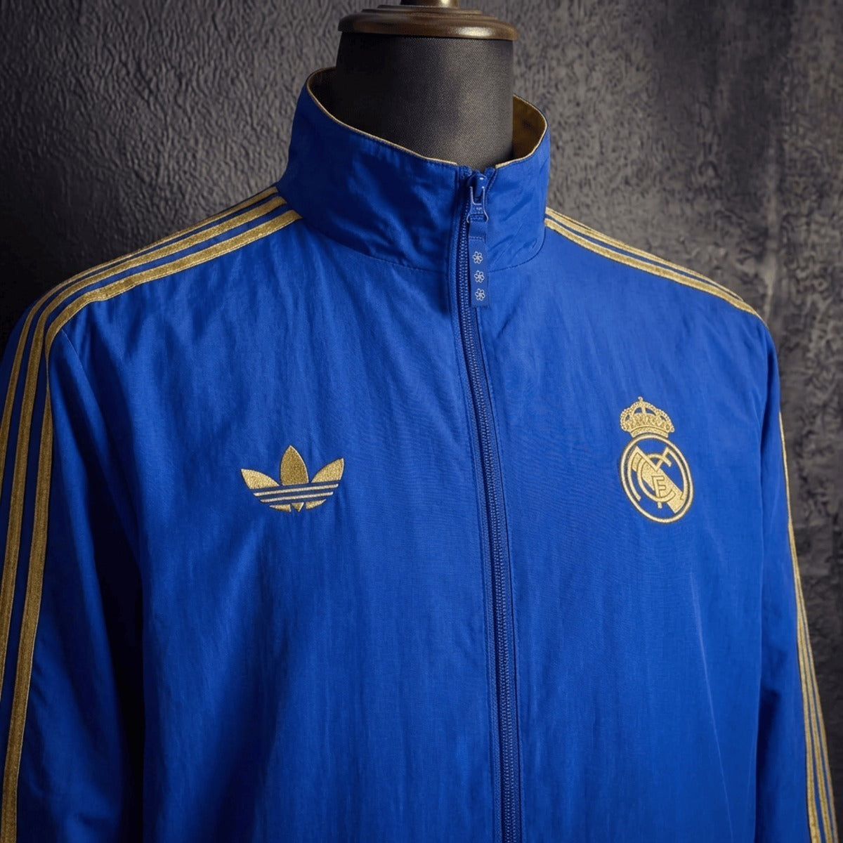 2026 Real Madrid Blue and Golden Reversible Windbreaker