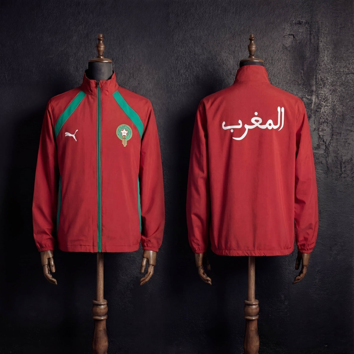 2026 Morocce Red and Green Reversible Windbreaker