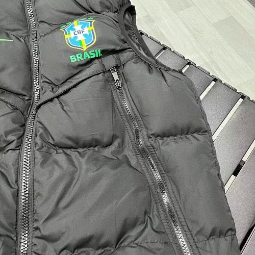 Brazil National Team Puffer Vest - Black - Official Training Collection