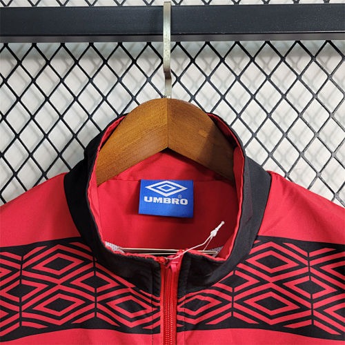 Flamengo Umbro Retro Track Jacket - Red & Black - Vintage Collection