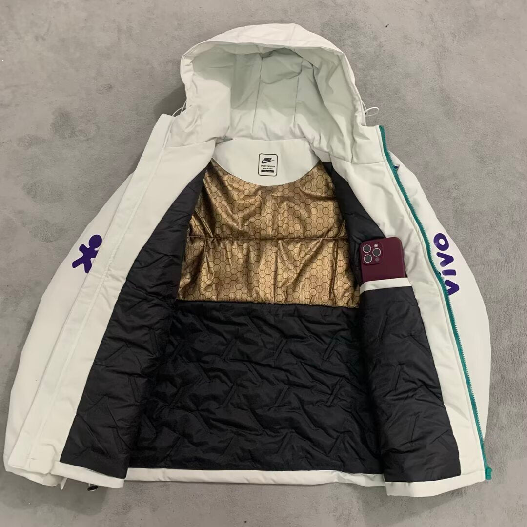 Official Brazil Winter Puffer Jacket - Off-White & Emerald - THERMAL EDITION