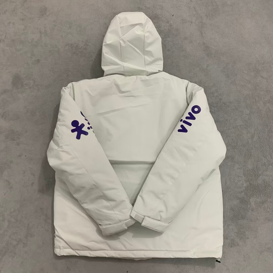 Official Brazil Winter Puffer Jacket - Off-White & Emerald - THERMAL EDITION