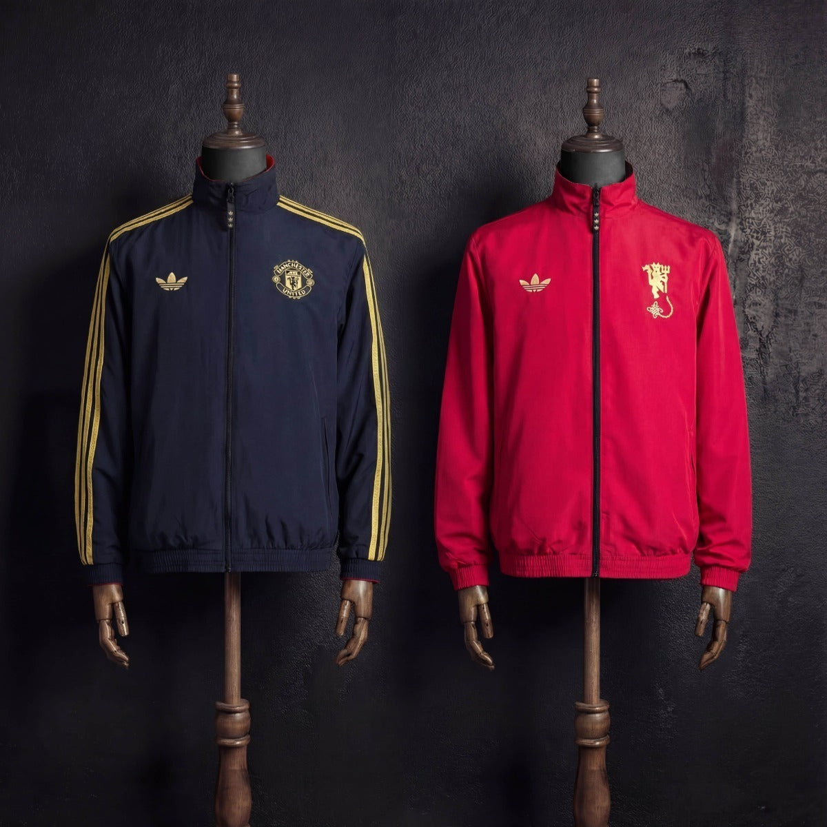 2026 Manchester United Black and Red Reversible Windbreaker