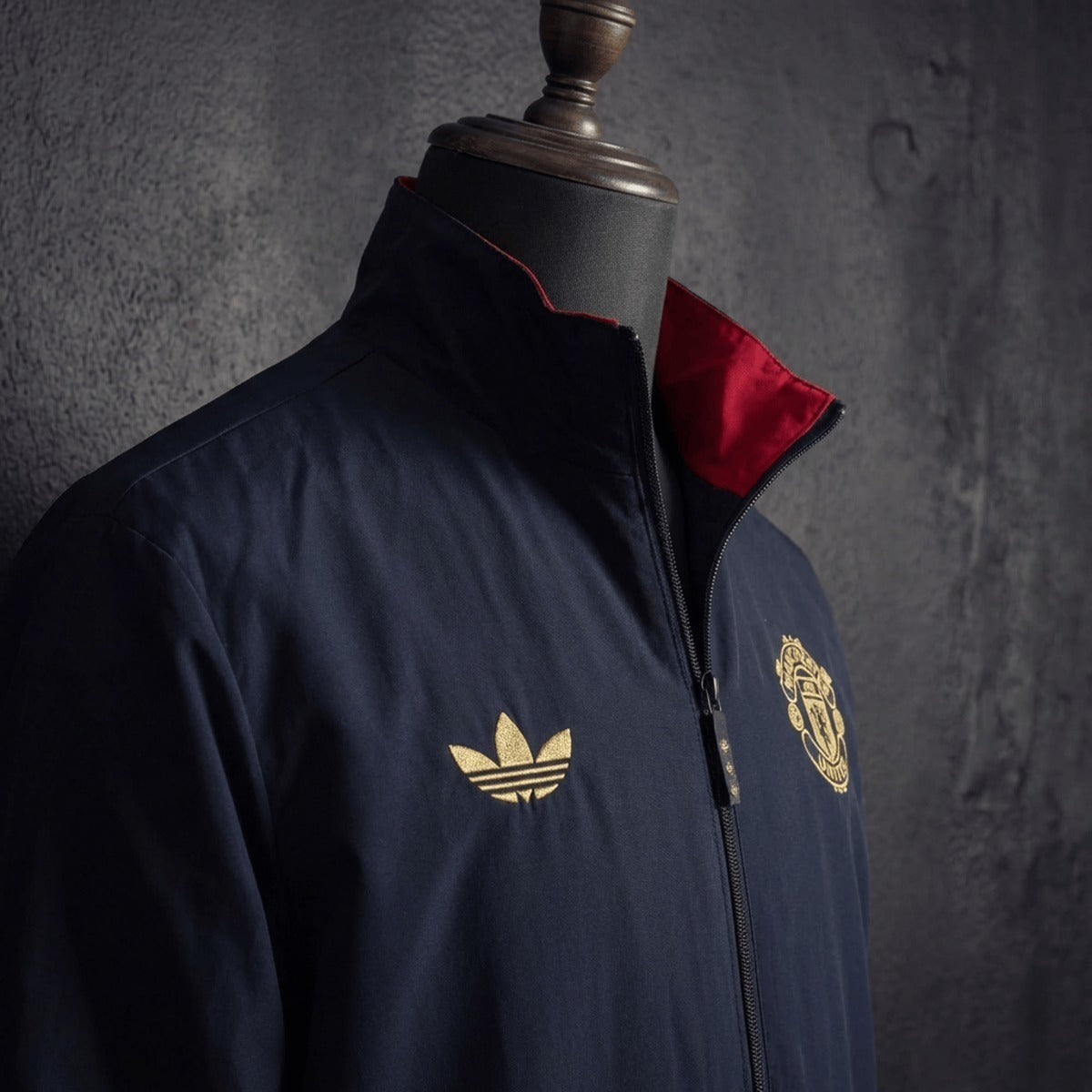 2026 Manchester United Black and Red Reversible Windbreaker