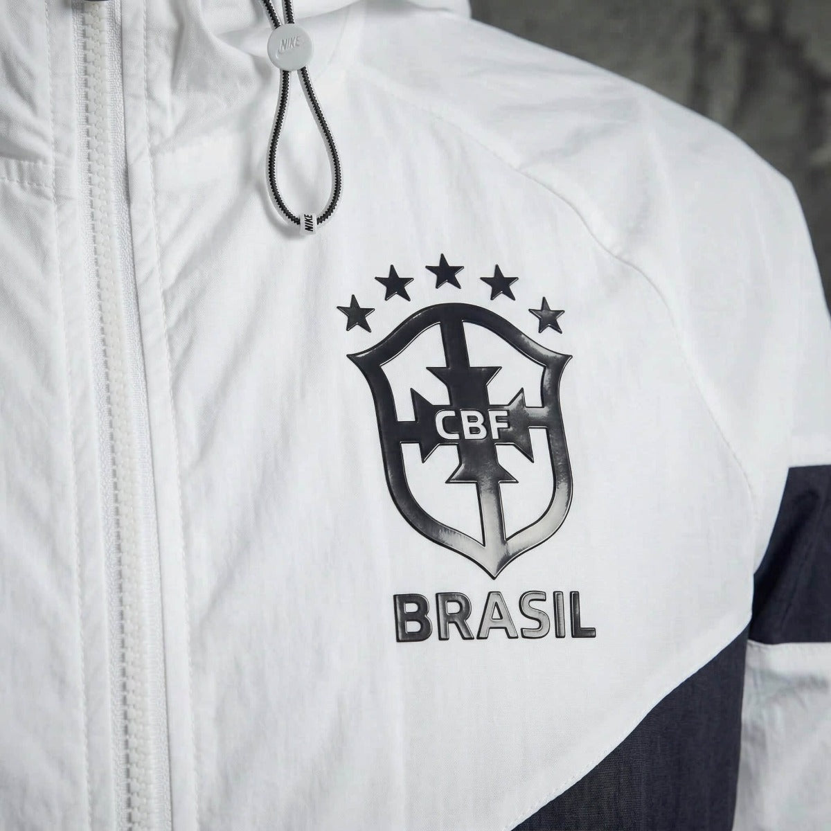 2026 Brazil White and Royal Blue Windbreaker