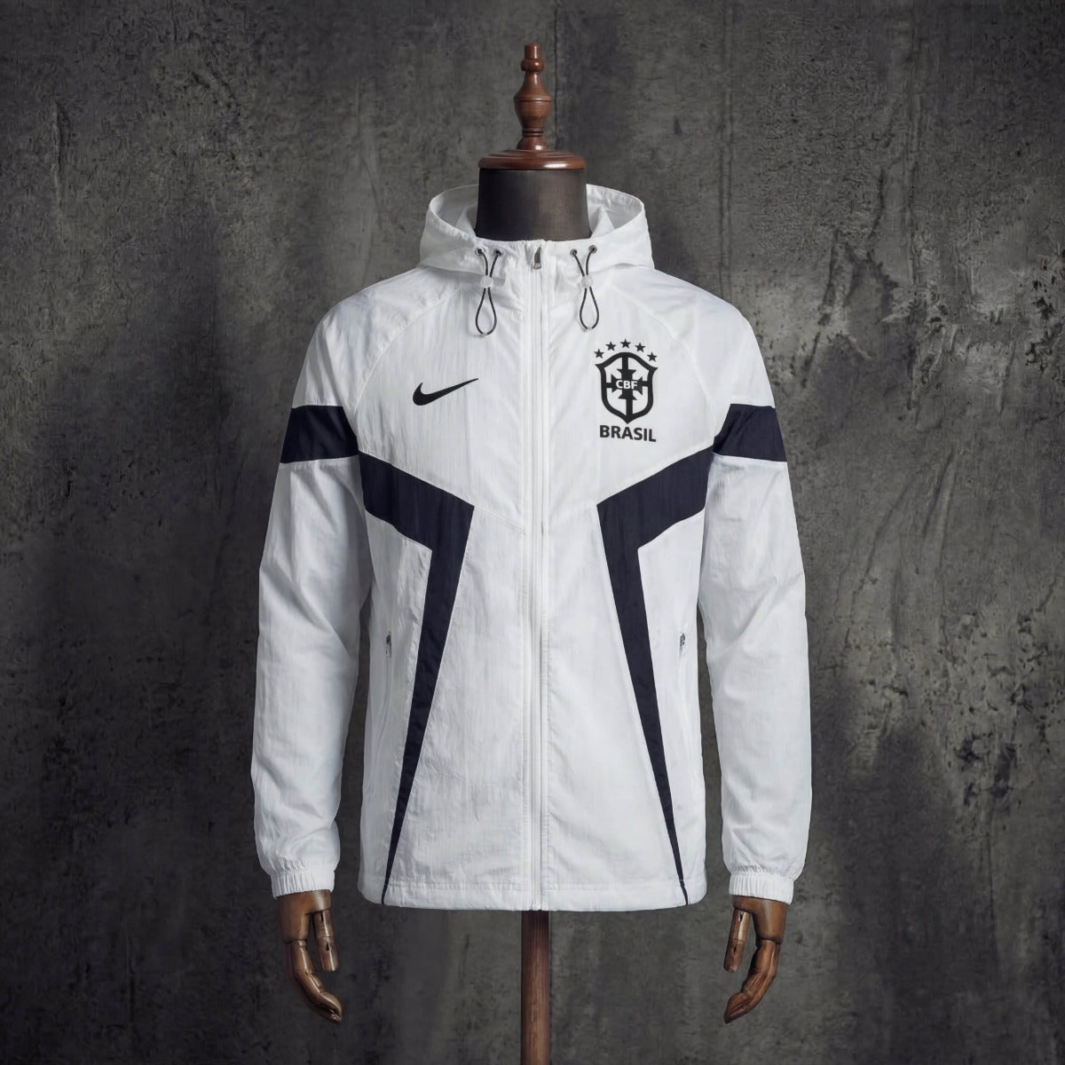 2026 Brazil White and Royal Blue Windbreaker