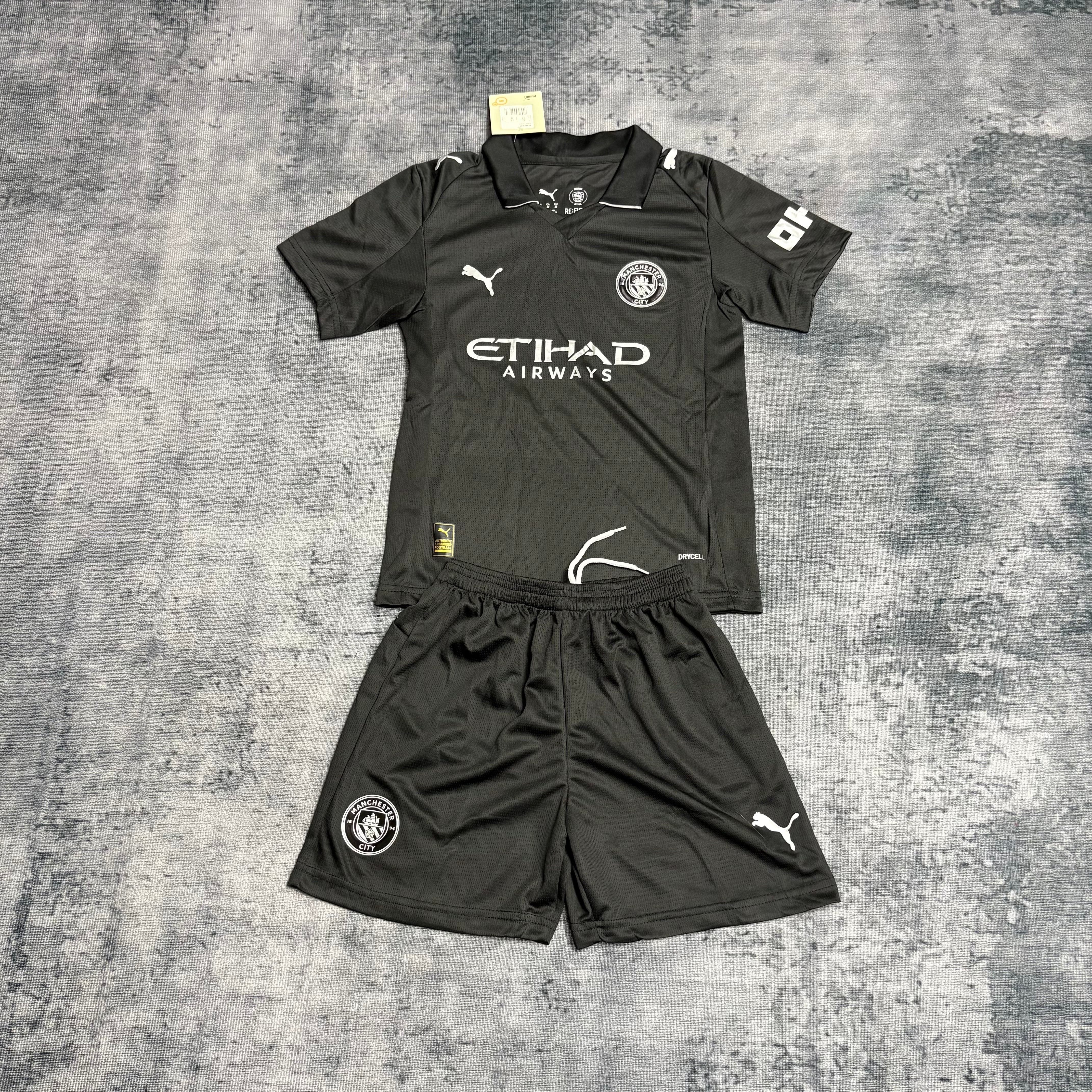 Kids 2025/26 Manchester City Black Jersey