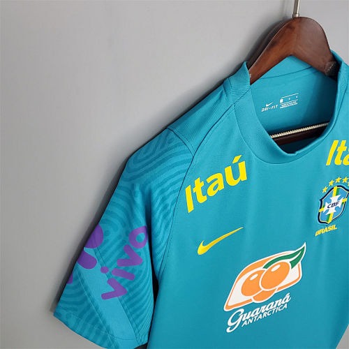 Brazil National Team Training Shirt - Turquoise Blue - Official Merchandise