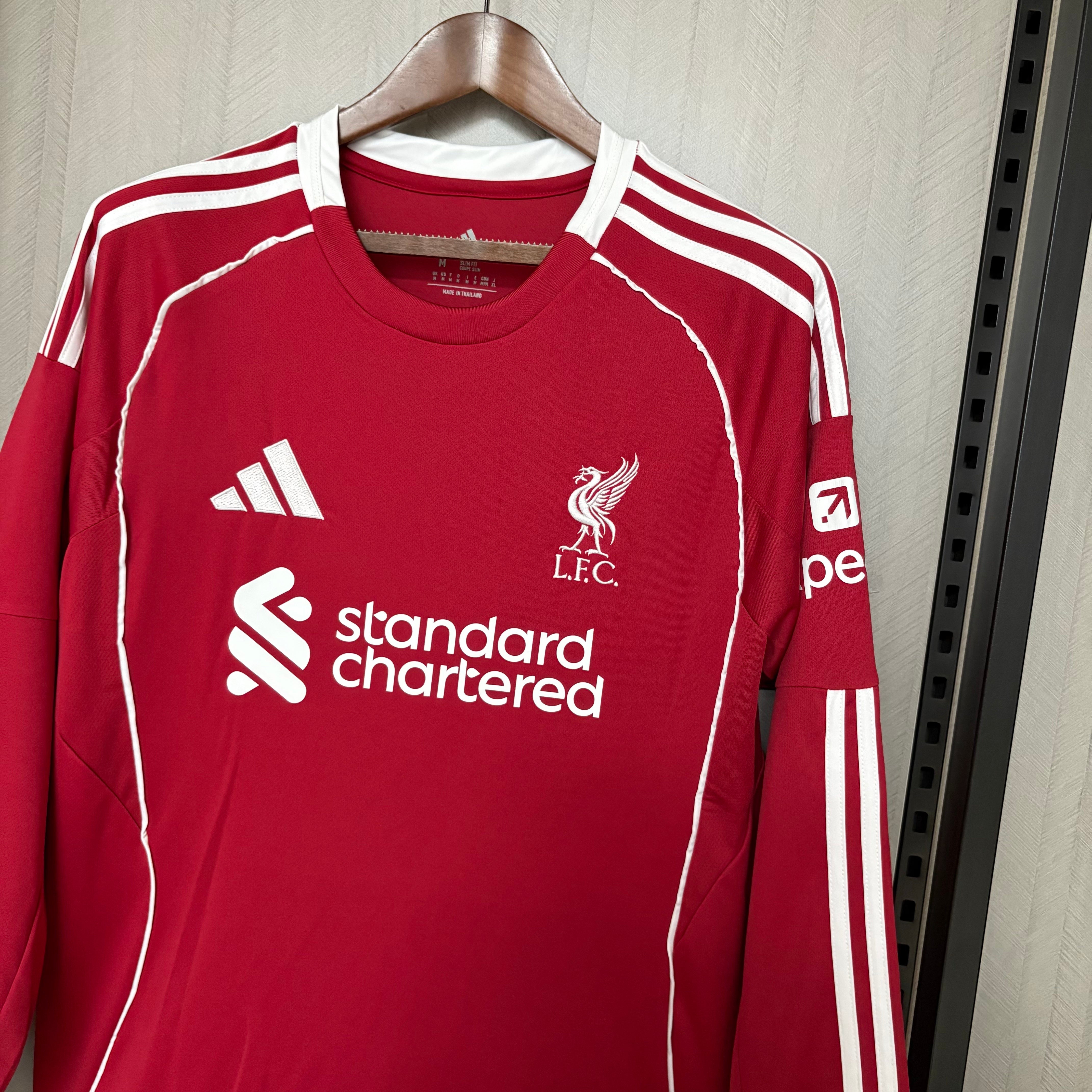 Long Sleeve 2025/26 Liverpool Home Jersey