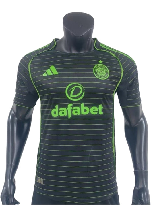 Celtic FC 25/26 Away Shirt - Black & Neon Green - OFFICIAL PLAYER VERSION (Authentic)