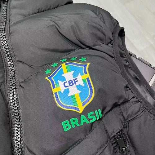 Brazil National Team Puffer Vest - Black - Official Training Collection