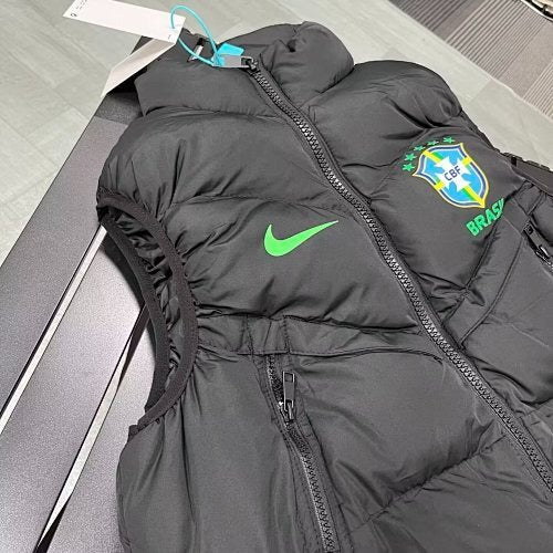 Brazil National Team Puffer Vest - Black - Official Training Collection