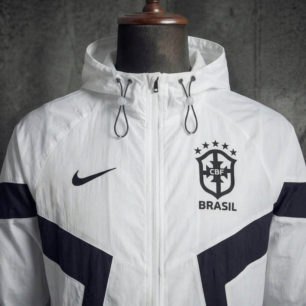 2026 Brazil White and Royal Blue Windbreaker