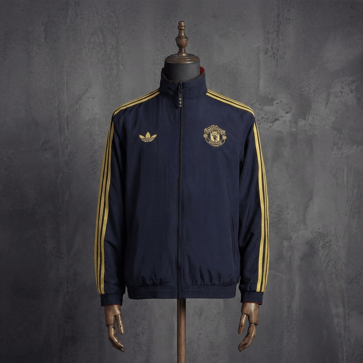 2026 Manchester United Black and Red Reversible Windbreaker