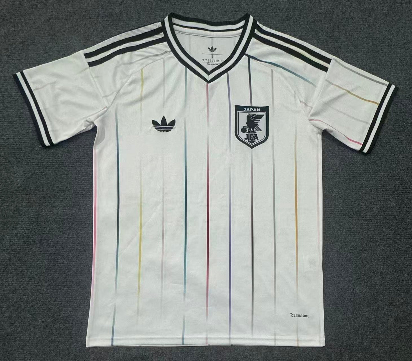 Japan World Cup 26 Shirt - White with Multicolour Stripes - OFFICIAL FAN VERSION