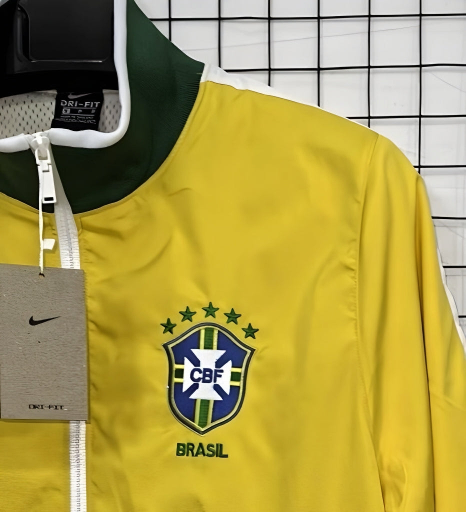 Brazil National Team Retro Track Jacket - Heritage Yellow - 5 Stars