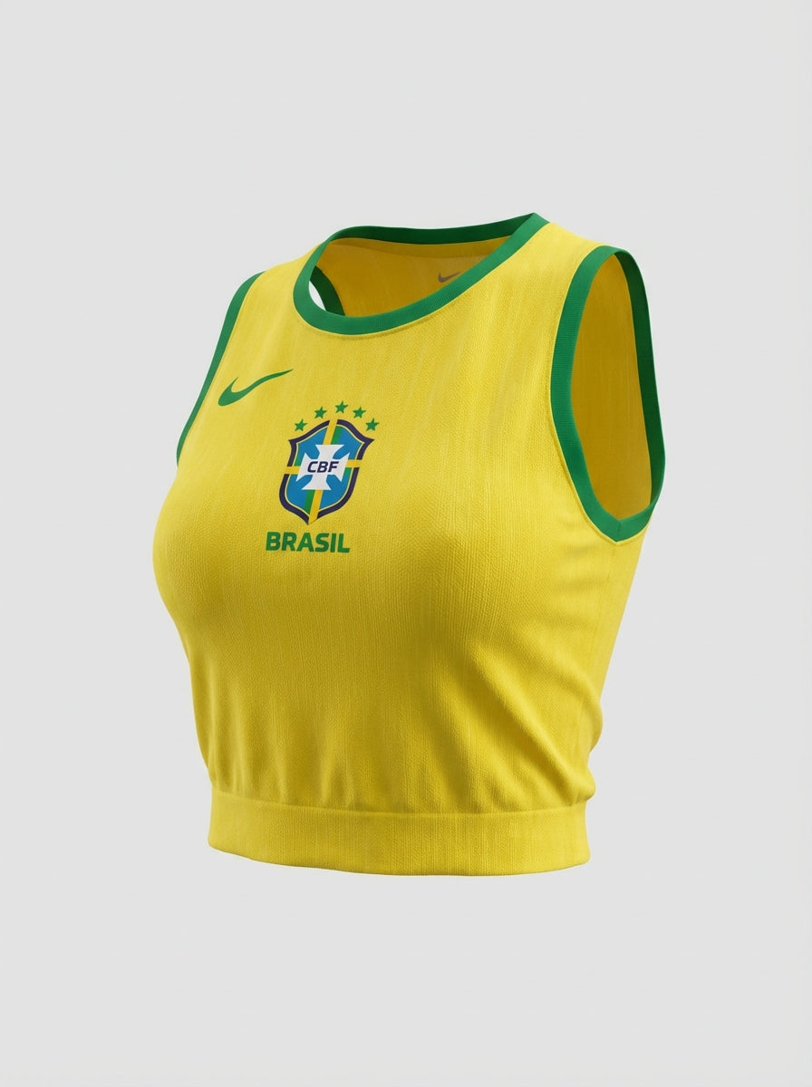 Brazil National Team Cropped Tank Top - Vibrant Yellow - Women's