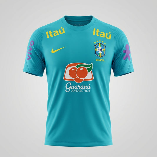Brazil National Team Training Shirt - Turquoise Blue - Official Merchandise