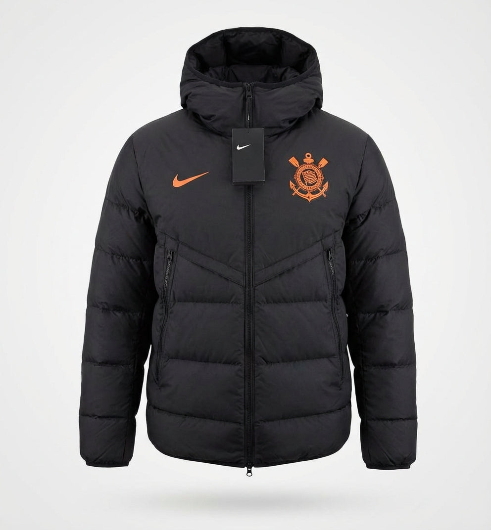 Corinthians Puffer Jacket with Hood - Black - Winter Collection