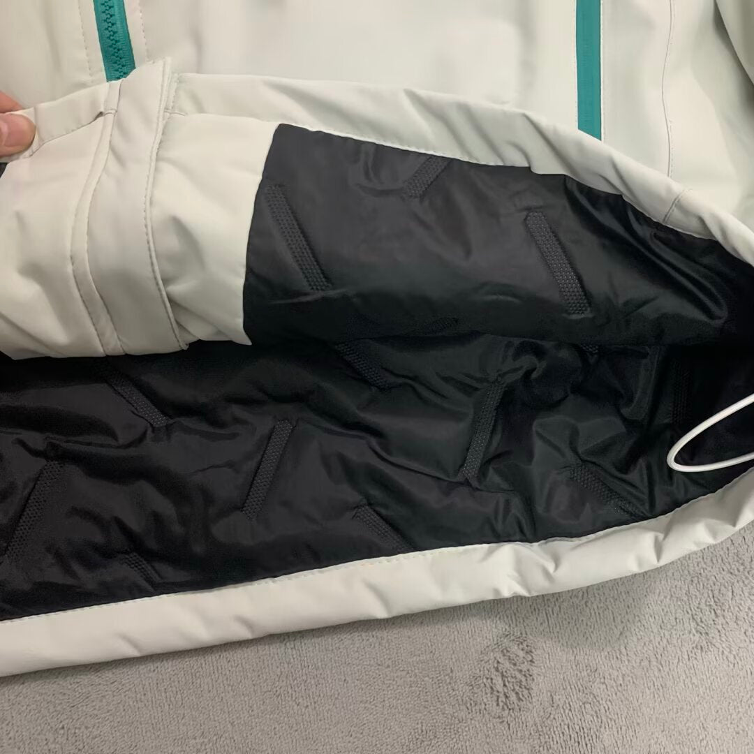 Official Brazil Winter Puffer Jacket - Off-White & Emerald - THERMAL EDITION