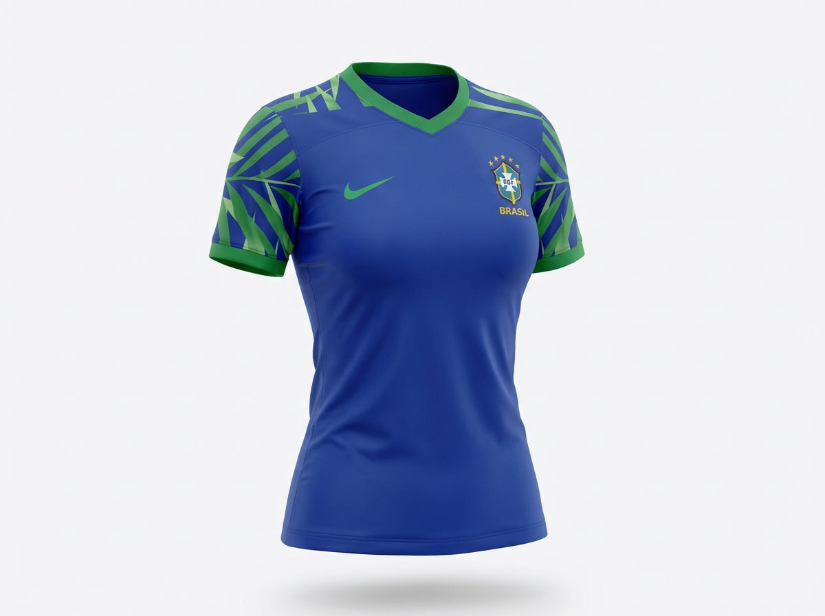 Brazil Women's National Team Away Jersey - Official Blue - Baby Look Fit