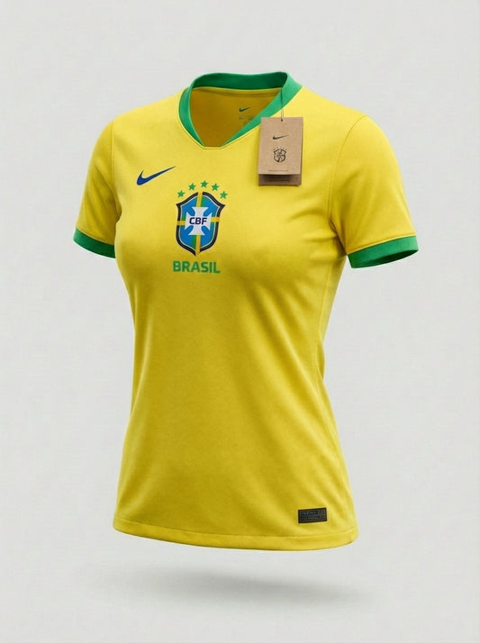Brazil Women's National Team Home Jersey - Official Yellow - Baby Look Fit