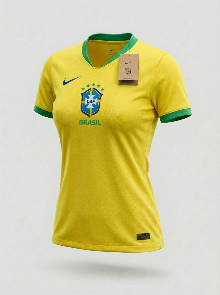 Brazil Women's National Team Home Jersey - Official Yellow - Baby Look Fit