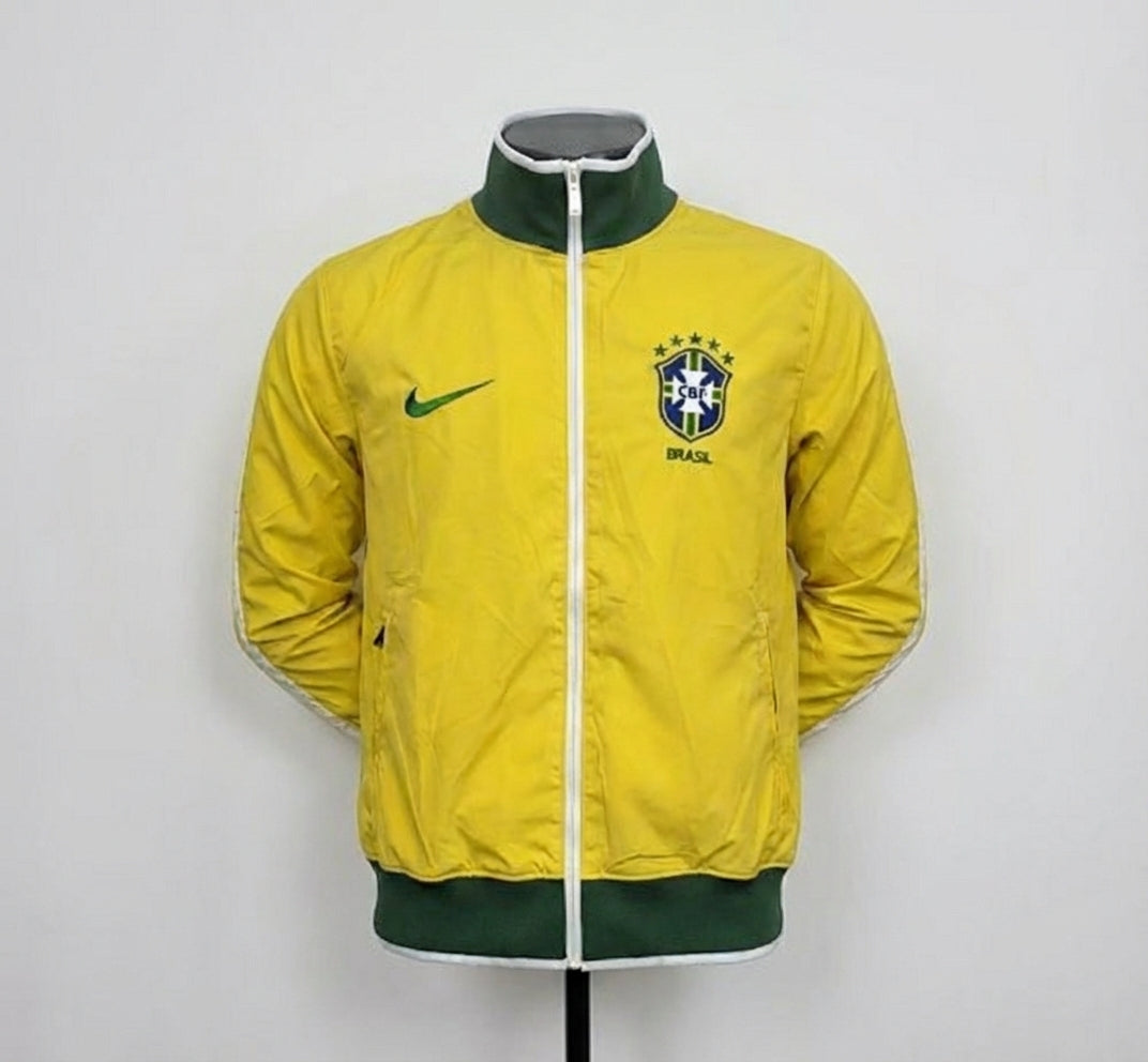 Brazil National Team Retro Track Jacket - Heritage Yellow - 5 Stars