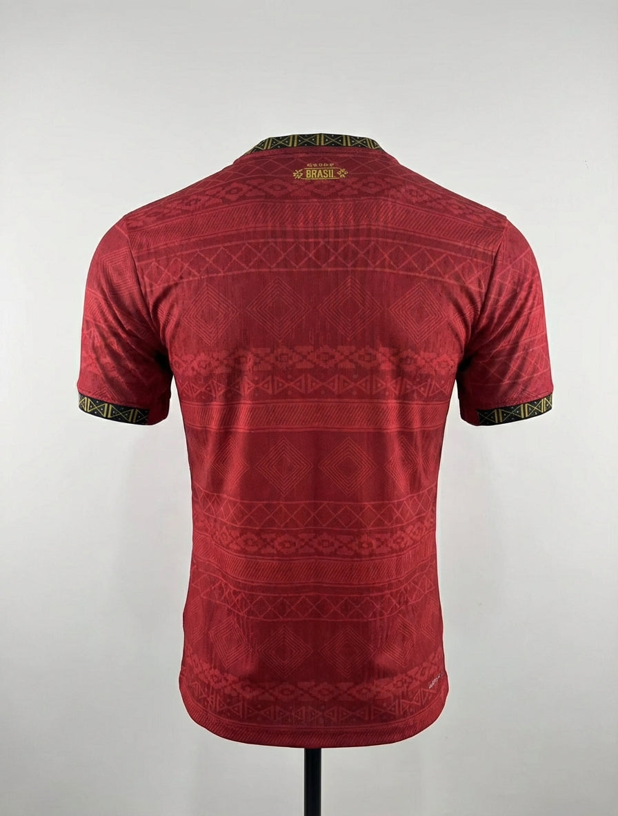 Brazil Special Edition 25/26 Shirt - Deep Red & Gold - OFFICIAL FAN VERSION