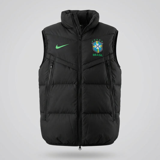 Brazil National Team Puffer Vest - Black - Official Training Collection